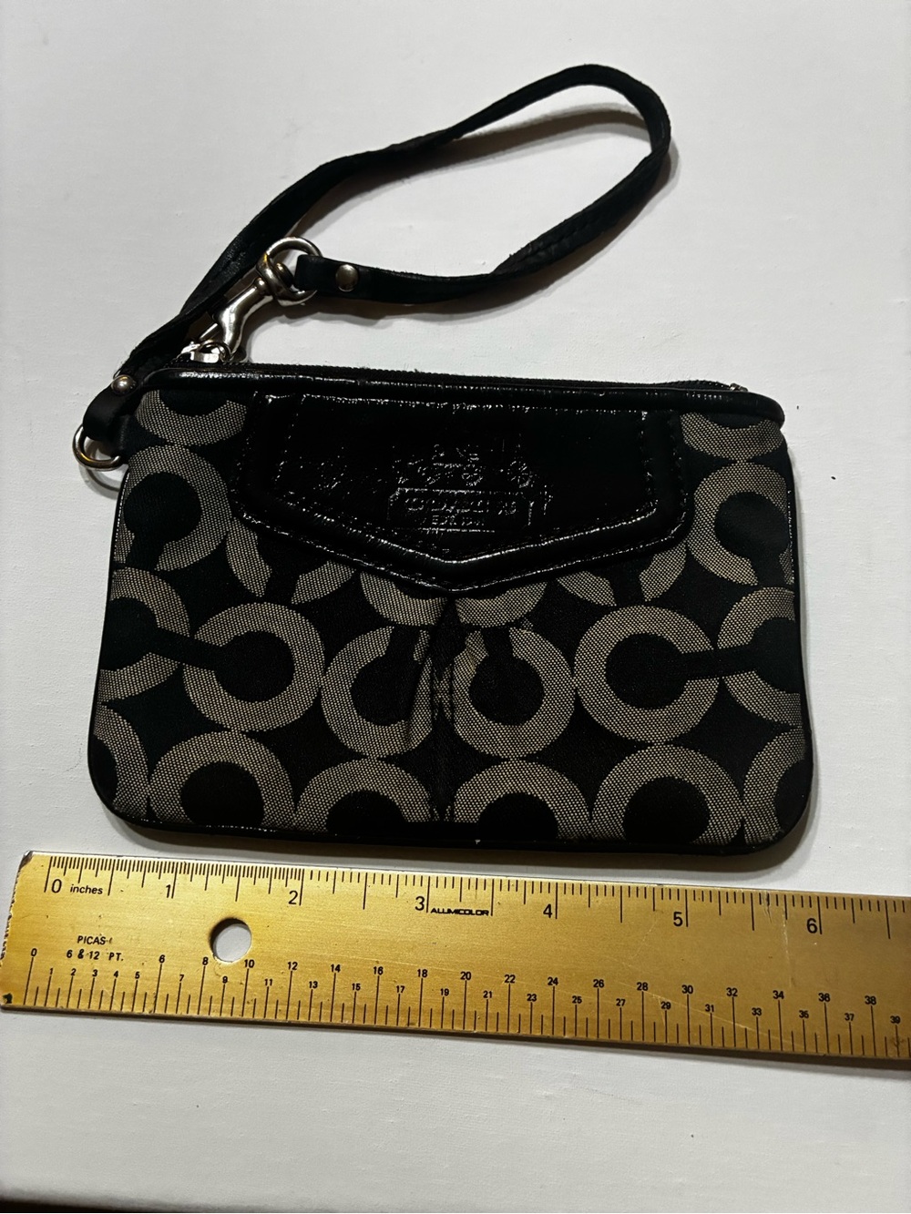 Coach Black Signature C Wristlet/Clutch - Picture 7 of 10